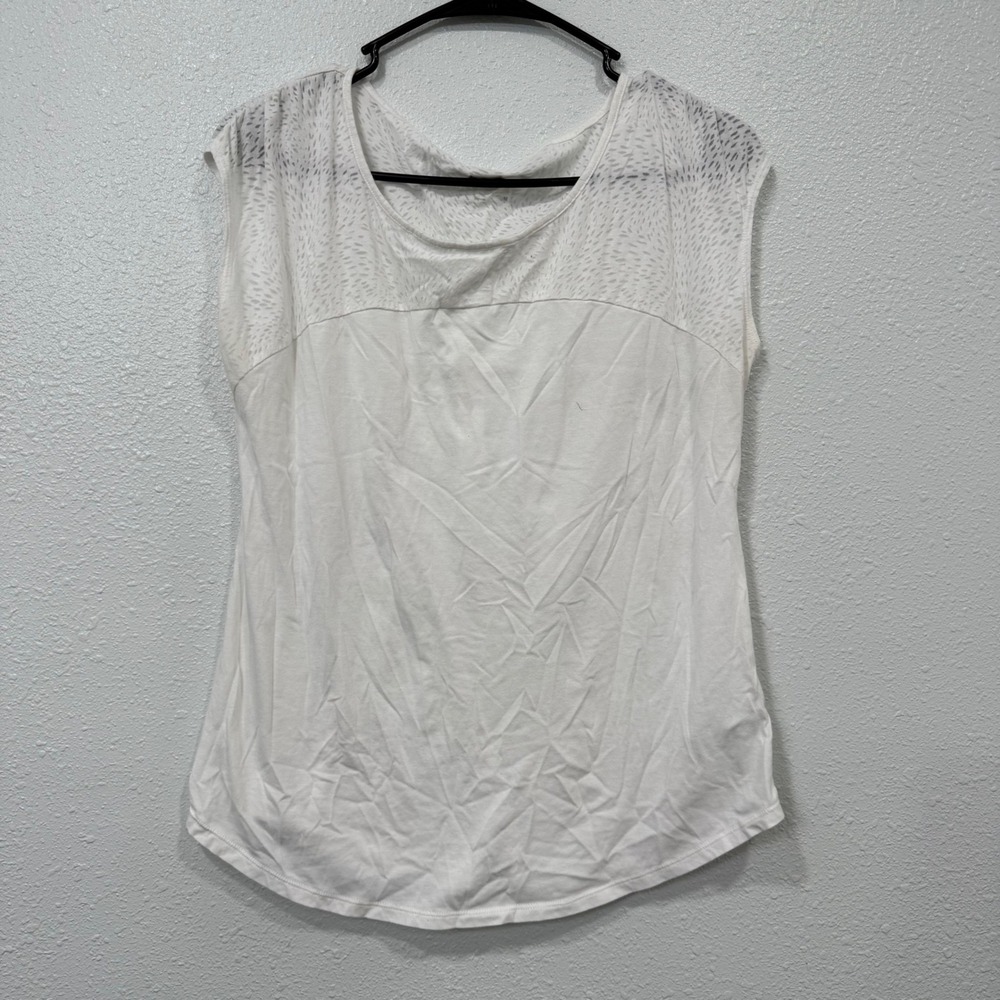 Columbia‎ Womens White Sleeveless Burnout Mixed Media Top AL6529 Size M